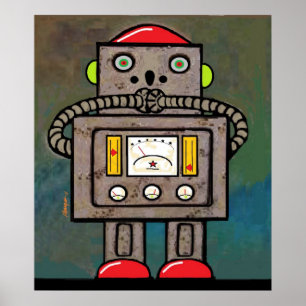 BargasArtworks Suprised Robot Print