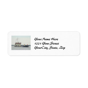 Barge in Barnegat Inlet New Jersey Series Return Address Label