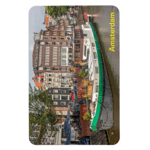Barge moored on the Prinsengracht, Amsterdam Magnet