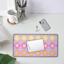 Bargello 70s Retro Boho Floral Pattern