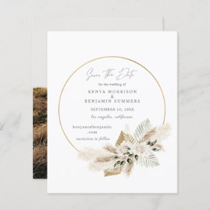 Bargin Photo & Boho Pampas Grass Save the Date