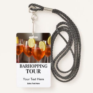 Barhopping City Bars Tour Photo & Logo ID Badge