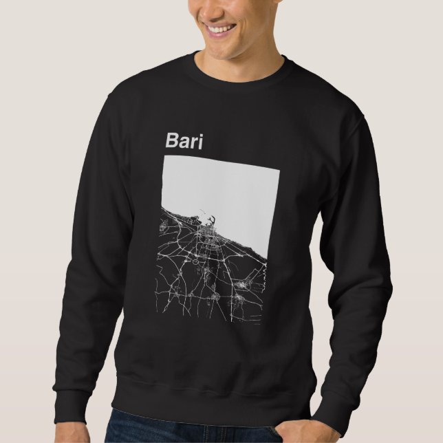 Bari Italy Classic City Map Graphic Sweatshirt (Front)