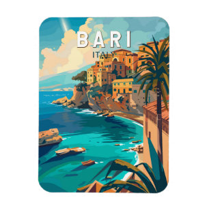 Bari Italy Travel Art Vintage Magnet