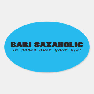 Bari Saxaholic Life Oval Sticker