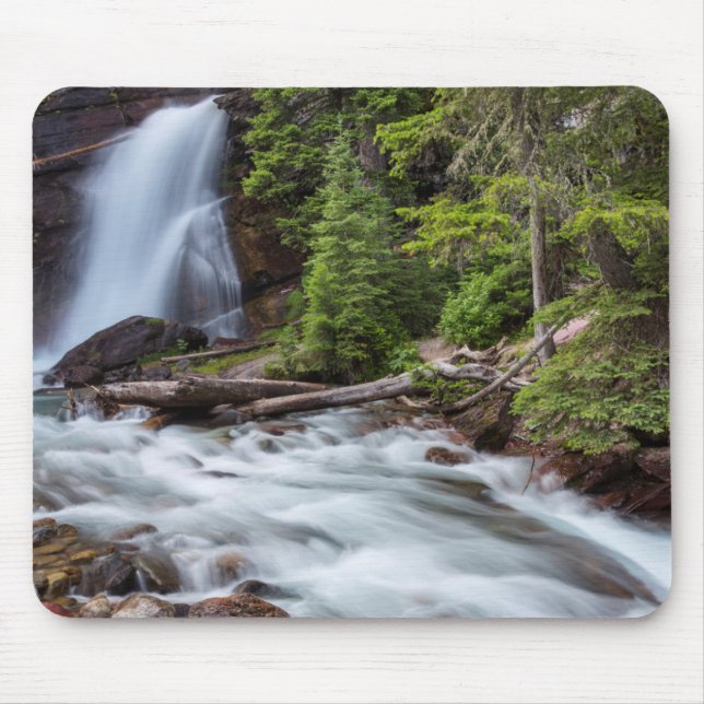 Baring Falls in Glacier National Park, Montana Mouse Pad (Front)
