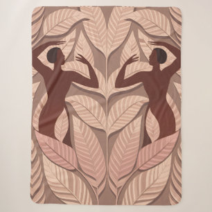 Baris Dancer Silhouette Sherpa Blanket