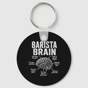 Barista Brain Coffee Professional Cafe Worker Key Ring