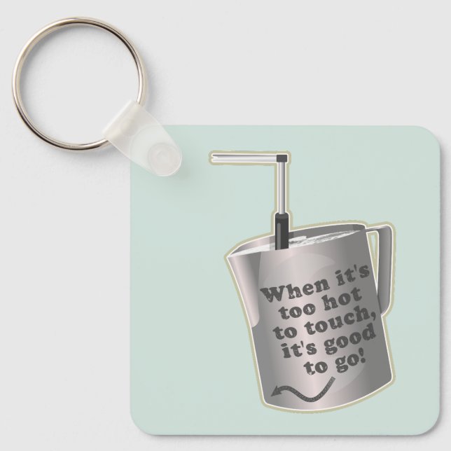  Barista cafe milk warming jug Key Ring (Front)