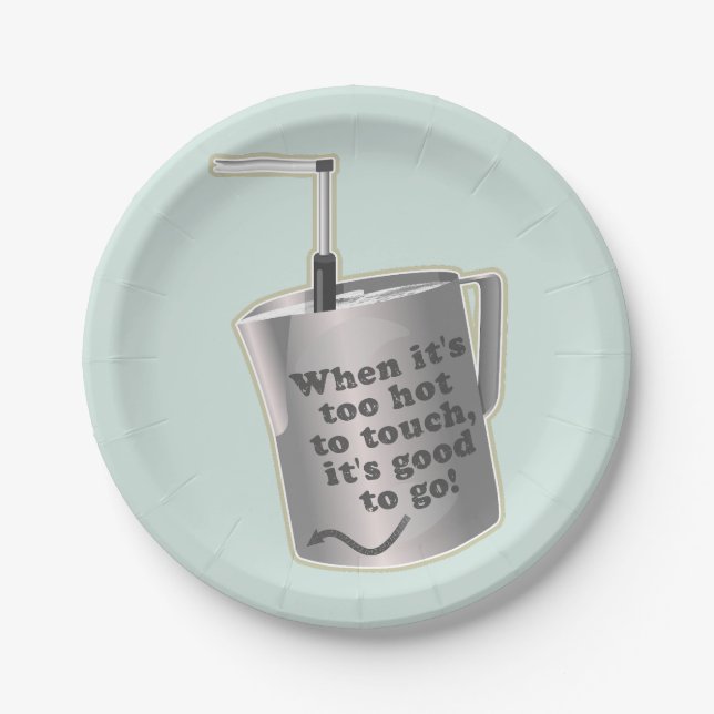  Barista cafe milk warming jug Paper Plate (Front)