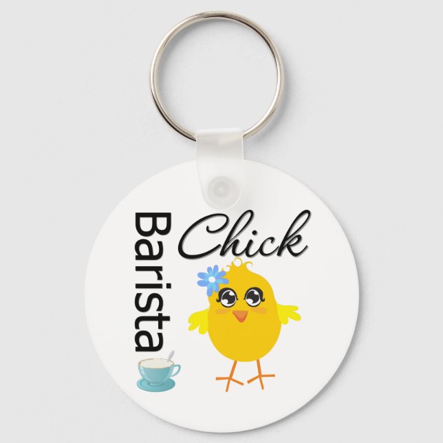 Barista Chick Key Ring (Front)