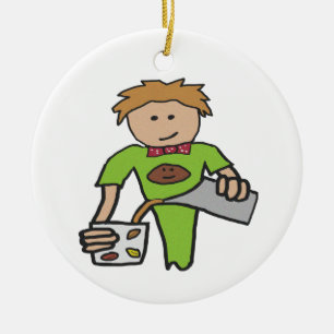 Barista Coffee Shop Ceramic Ornament
