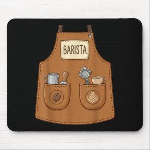 Barista Funny Cute Apron Coffee Espresso Costume Mouse Pad
