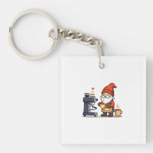 Barista Gnome Brewing Coffee Key Ring