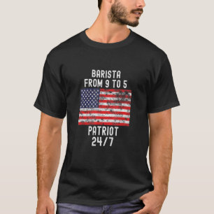 Barista Patrio Patriotic 4th Of July Usa Flag T-Shirt