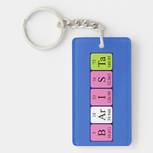 Barista periodic table name keyring (Front)