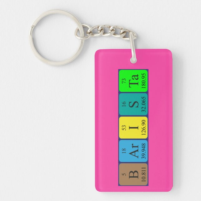 Barista periodic table name keyring (Front)