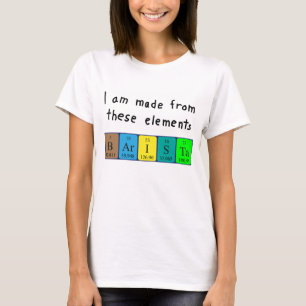 Barista periodic table name shirt