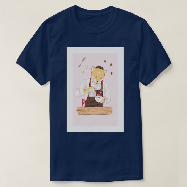 Barista Shiba Inu T-Shirt (Design Front)