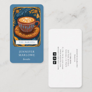 Barista Tarot Blue Business Card