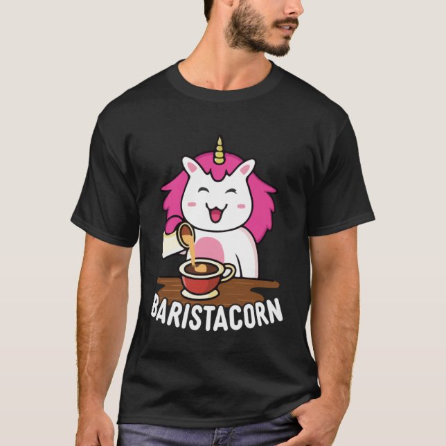 Baristacorn  Barista Unicorn Coffeemaker T-Shirt (Front)