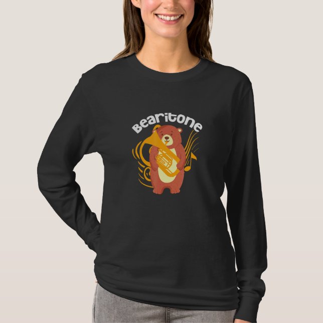 Baritone Bear Bearitone Baritone Euphonium Player T-Shirt (Front)