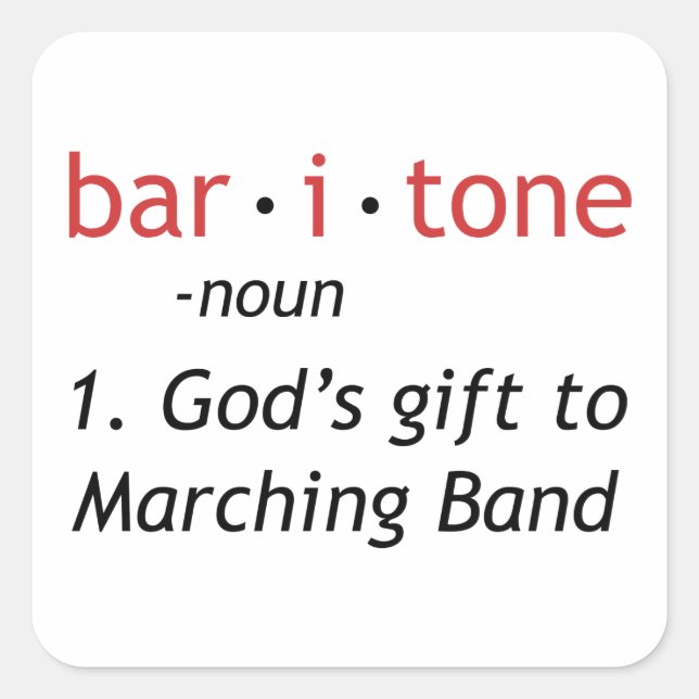 Baritone Definition Square Sticker (Front)