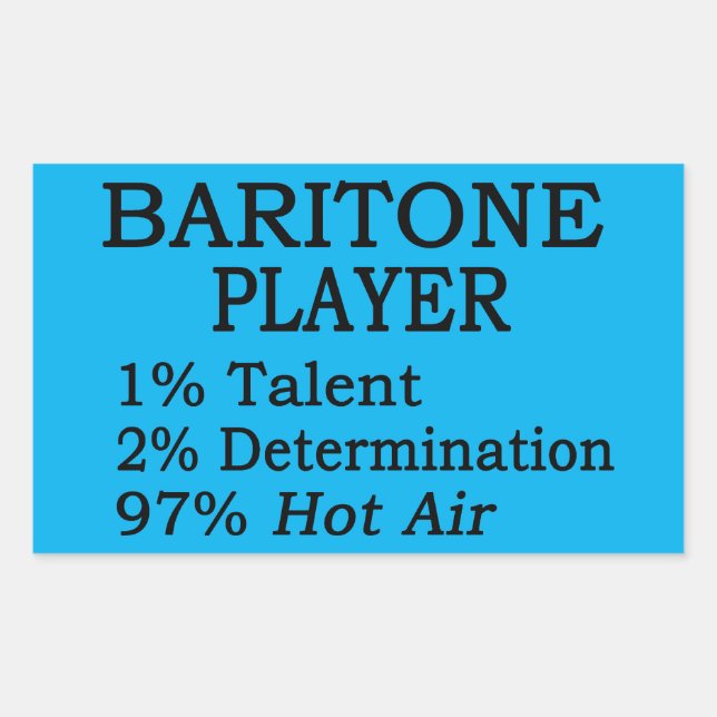 Baritone Hot Air Rectangular Sticker (Front)