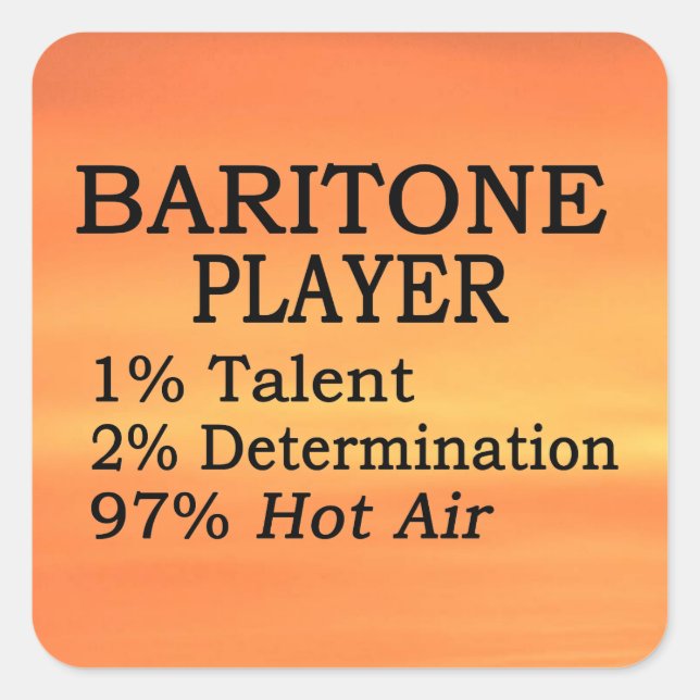 Baritone Hot Air Square Sticker (Front)