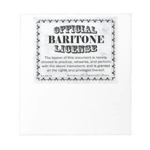 Baritone License Notepad