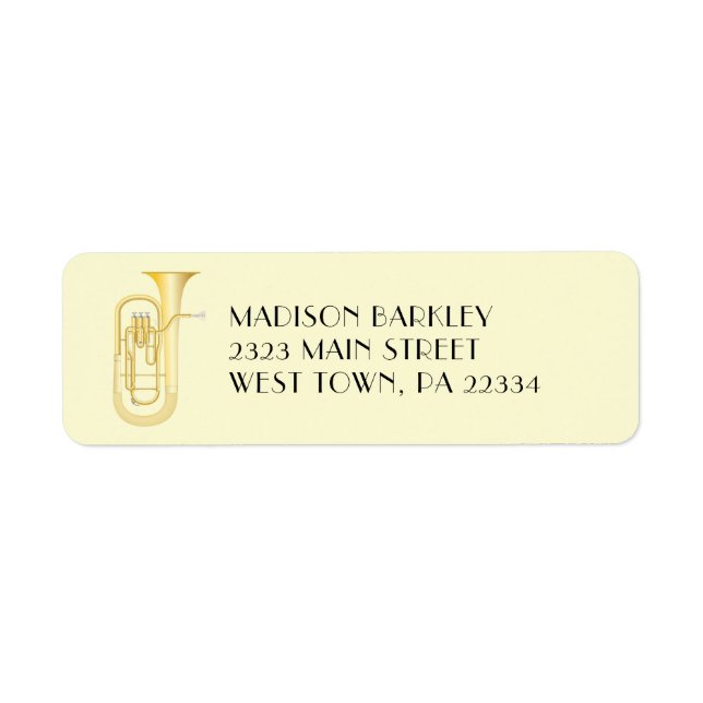 Baritone Musician Band Teacher Label Return Address Label (Front)