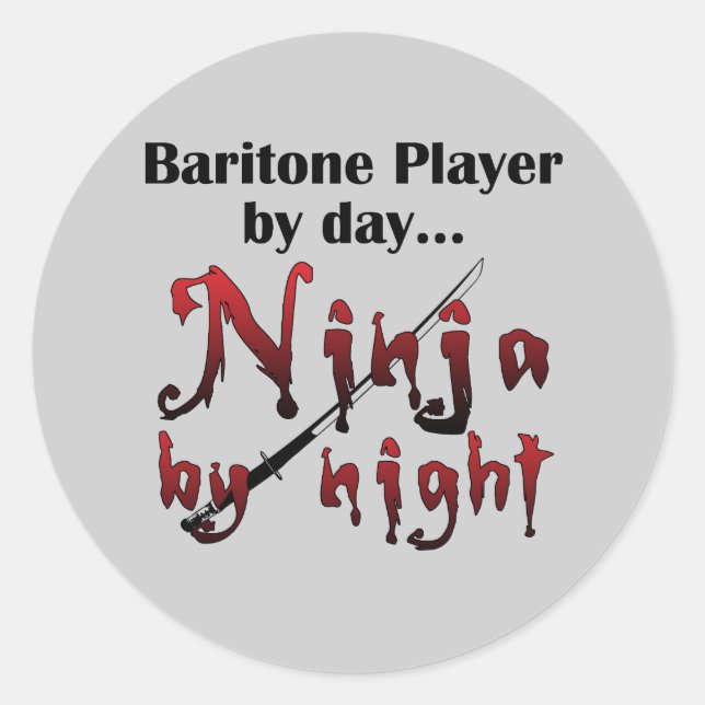 Baritone Ninja Classic Round Sticker (Front)