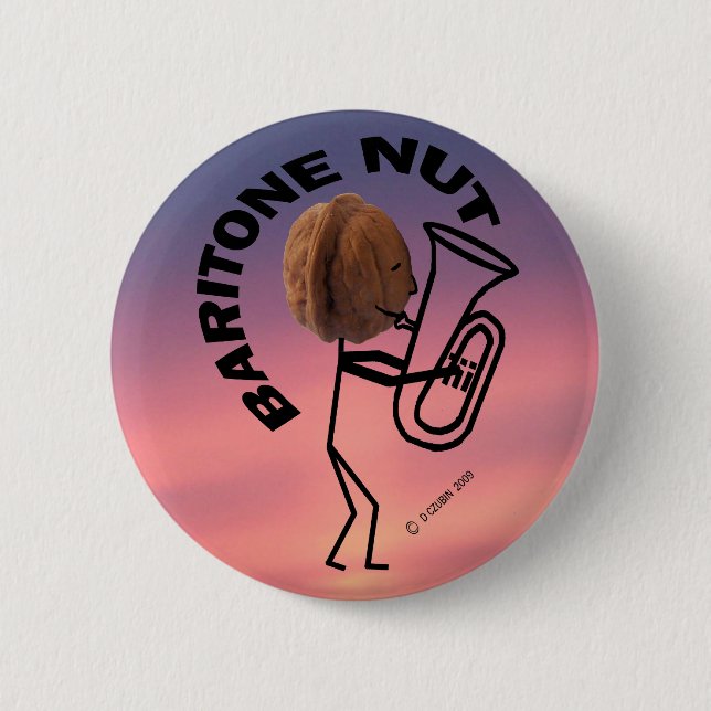 Baritone Nut 6 Cm Round Badge (Front)