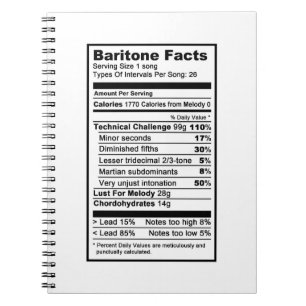 Baritone "Nutritional Information Label" Notebook