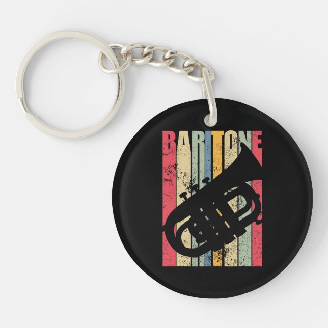 Baritone Saxophone Horn Marching Band Major Gear L Key Ring (Front)