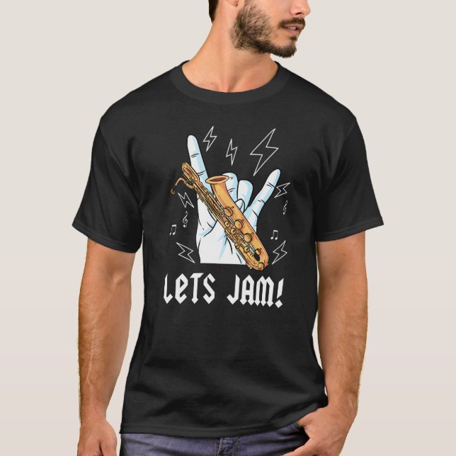 Baritone Saxophone   Saxophone Player Jam Session T-Shirt (Front)