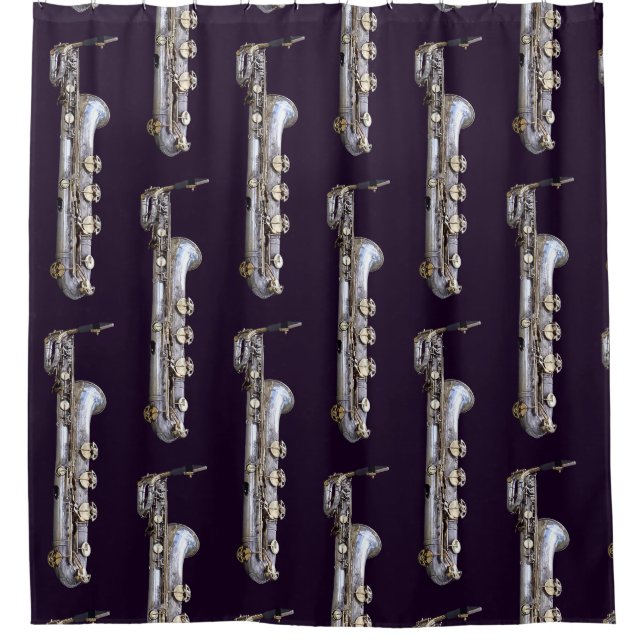 Baritone Saxophone Shower Curtain (Front)