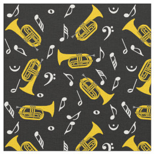 Baritones Bass Clef Music Notes Fabric
