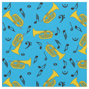 Baritones Bass Clef Music Notes Fabric