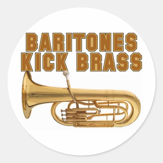 Baritones Kick Brass Classic Round Sticker (Front)