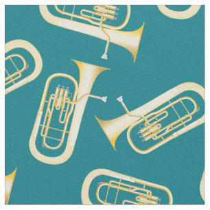 Baritones Music Musician Room Decor Teal Fabric