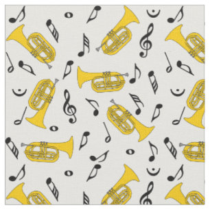 Baritones Music Notes Fabric