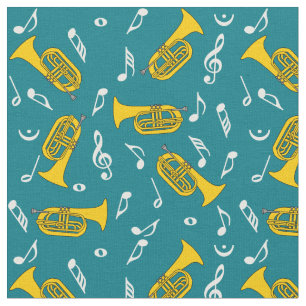 Baritones Music Notes Fabric