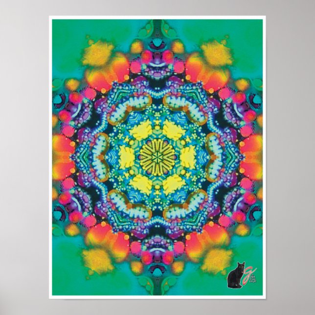 Barium Kinetic Collage Kaleidoscope Poster (Front)