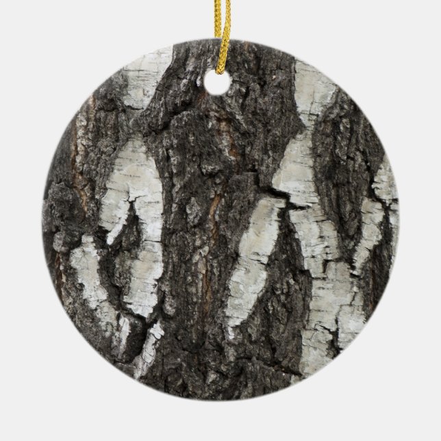 Bark Birch Wood Ceramic Tree Decoration (Front)