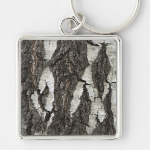 Bark Birch Wood Key Ring