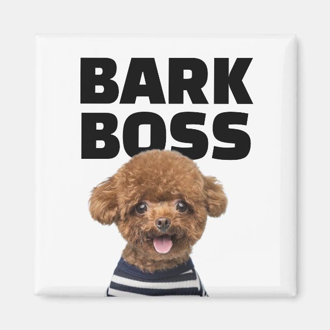 Bark Boss Custom Dog Photo Personalized Gift Magnet (Front)