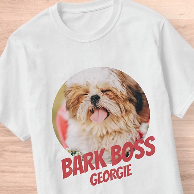 Bark Boss Pet Dog Photo Modern Cool Simple T-Shirt (Creator Uploaded)