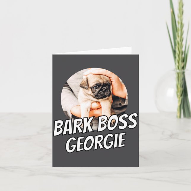 Bark Boss Pet Dog Photo Modern Simple Cool  Card (Front)