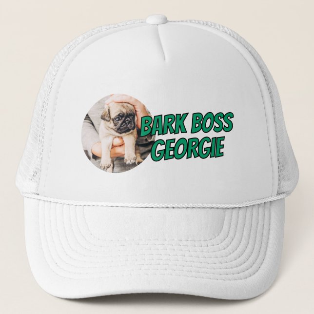 Bark Boss Pet Dog Photo Modern Simple Cool Trucker Hat (Front)